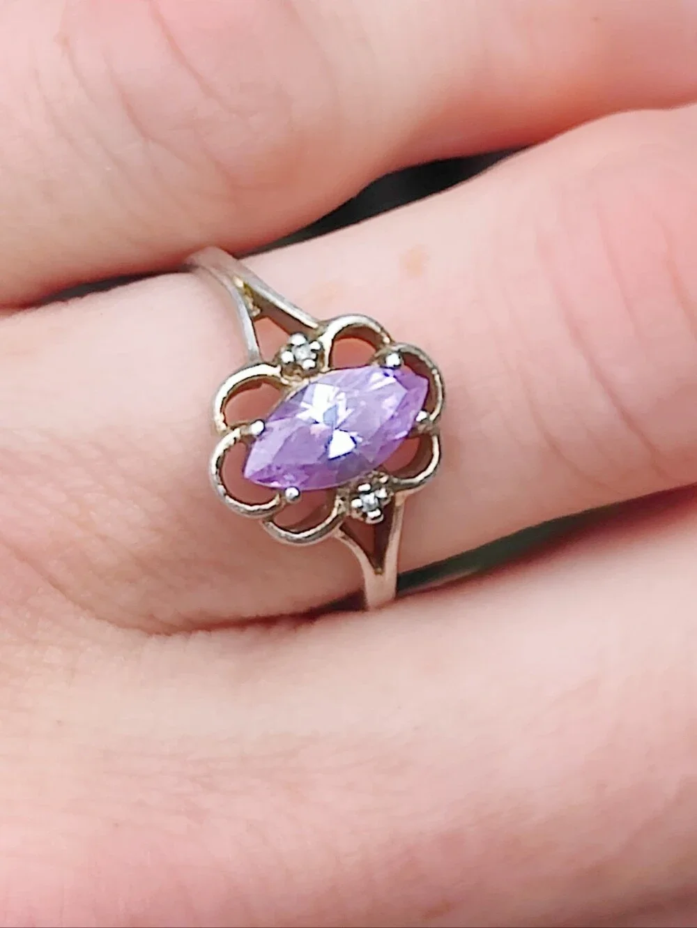 Vintage Sterling Silver Lavender Amethyst Ring